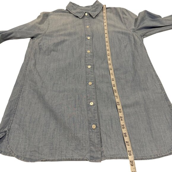 Vineyard Vines Relaxed Chambray Long‎ Sleeve Button Up Blue Blouse Size 6 - Picture 5 of 7
